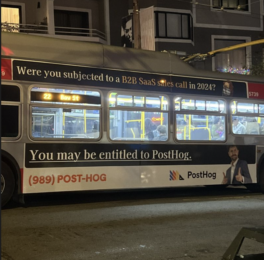James on a bus